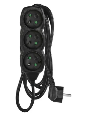 Autentický Prodlužovací kabel 3 zásuvky 3m, černý PC0313