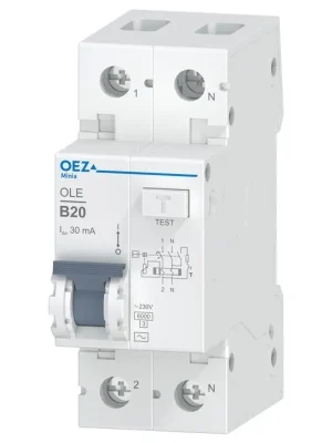 Nejprodávanější Proudový chránič s nadproudovou ochranou OLE-20B-1N-030AC *OEZ 38316