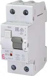 Originální ETI KZS-2M 1p+N AC B13/0.03 10kA *002173103 Kombinovaný chránič 1p+N, 2M, typ AC, char. B, I?n = 30mA, Icn = 10kA, In = 13A, Un =