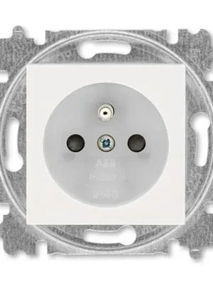 Levit®M 5519H-A02357 68 zásuvka jednonásobná s ochranným kolíkem, s clonkami barva perleťová / ledová bílá ABB Sezónní Sleva