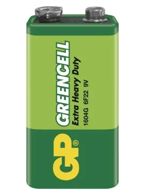 Nejlepší Volba Zinková baterie GP Greencell 6F22 (9V) *B1250