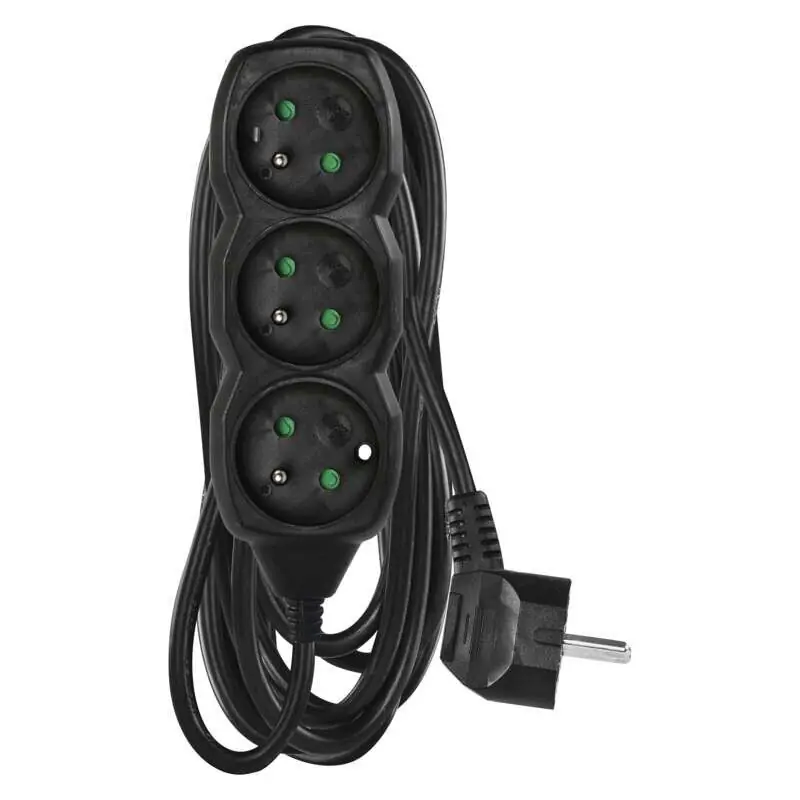 Časově Omezené Prodlužovací kabel – 3 zásuvky, 5m, černý *PC0315