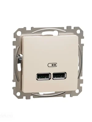 Sedna - Dvojitá USB A+A nabíječka 2.1A béžová *SDD112401 Schneider electric Víkendová Akce