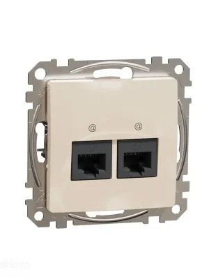 Časově Omezené Sedna - Datová zásuvka 2xRJ45 kat. 6 UTP béžová *SDD112462 Schneider electric