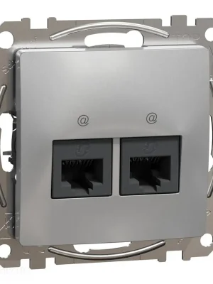 Hit Sezóny Sedna - Datová zásuvka 2xRJ45 kat. 6 UTP alu *SDD113462 Schneider electric