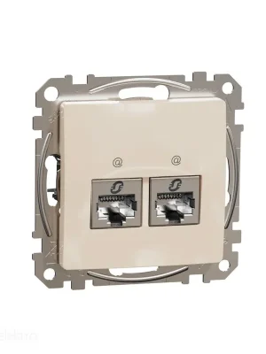 Finální Výprodej Sedna - Datová zásuvka 2xRJ45 kat. 6 STP béžová *SDD112462S Schneider electric