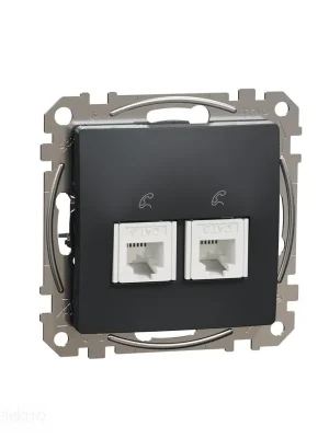 Sedna - Telefonní zásuvka 2xRJ11 antracit *SDD114492 Schneider electric Nejlepší Cena