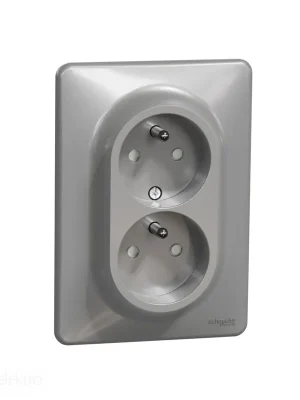 Sedna - Zásuvka dvojnásobná 230V 16A alu *SDD313211C Schneider electric Jen Po Omezenou Doba