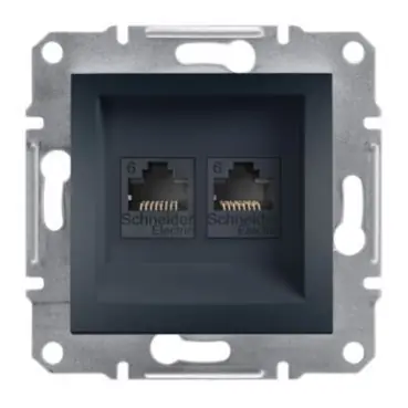 Nízká Cena Asfora - Zásuvka datová 2xRJ45, kat.6 UTP, antracit *EPH4800171 Schneider electric