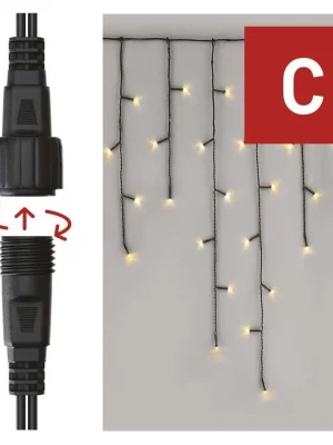 Aktuální Standard LED spojovací vánoční řetěz – rampouchy, 2,5 m, venkovní, teplá bílá *D1CW01