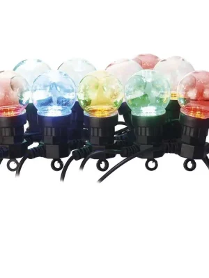 Novinka LED světelný řetěz – 10x párty žárovky, 5 m, venkovní i vnitřní, multicolor *DCPM01