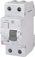 Přímo Od Výrobce ETI KZS-2M 1p+N A G/KV C16/0,03 10kA *002174124 Kombinovaný chránič G/KV (zpožděný) 1p+N, 2M, typ AC, char. C, I?n = 30mA, Icn = 1