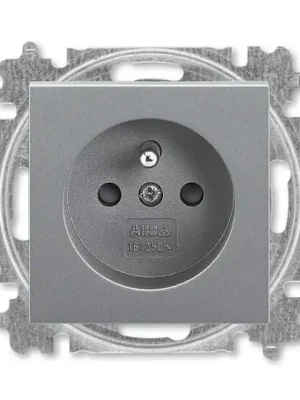 Koupit Online Levit®M 5519H-A02557 69 zásuvka jednonásobná 55x55, s ochranným kolíkem, s clonkami barva ocelová ABB