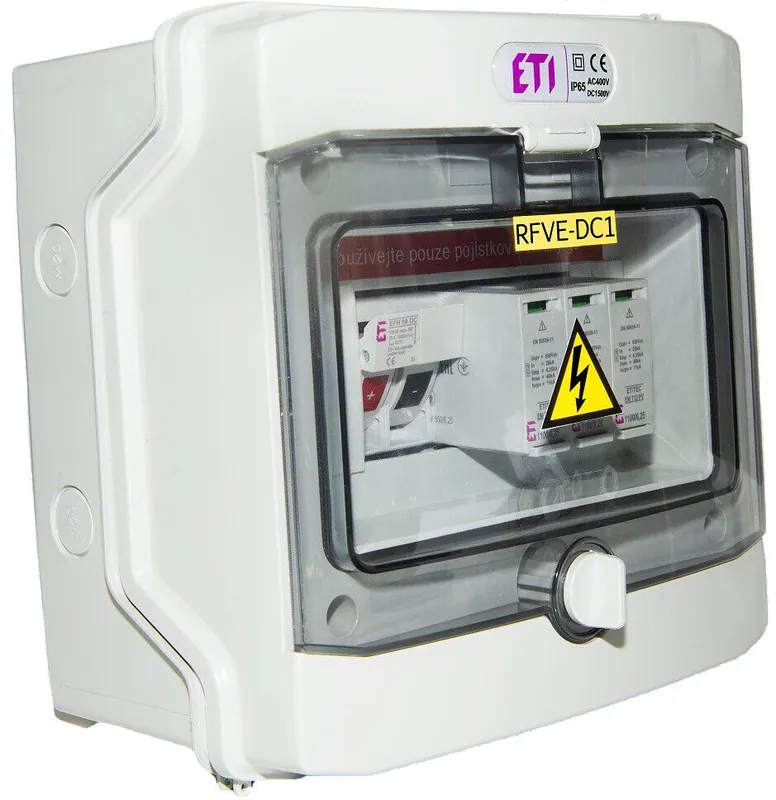 Rozvaděč RFVE-DC3-1-T2, 1 string, osazený přístroji pro FVE *001105401 ETI Výprodej