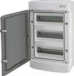 Značkový ETI ECH-36PT *001101064 Nástěnná rozvodnice s průhlednými dvířky ECH-36PT, počet modulů 36 (3x12), In = 63A, Un = 1000V AC / 1500