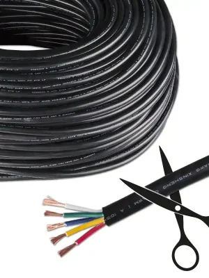 5-žilový kabel 5x0,75mm2, černý plášť, červená/zelená/modrá/bílá/žlutá Nejlepší Cena