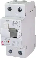 Koupit Online ETI KZS-2M 1p+N A B16/0.03 10kA *002173204 Kombinovaný chránič 1p+N, 2M, typ A, char. B, I?n = 30mA, Icn = 10kA, In = 16A, Un = 23