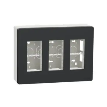 Unica System+ - Centrální jednotka 3x4 moduly vertikální povrchová, Antracit *NU123454 Speciální Cena