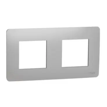 Cenově Výhodný Unica Studio - Krycí rámeček dvojnásobný, Aluminium *NU200430