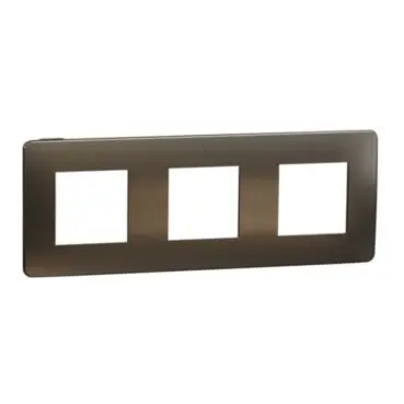 Unica Studio Metal - Krycí rámeček trojnásobný, Dark Aluminium/Černý *NU280653M Horká Nabídka