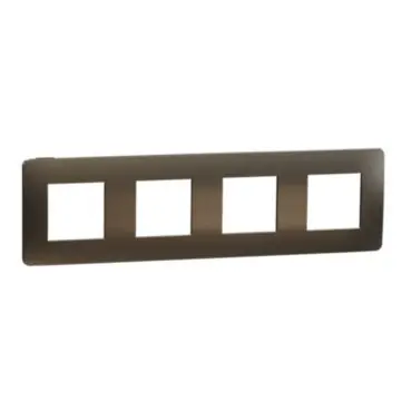 Unica Studio Metal - Krycí rámeček čtyřnásobný, Dark Aluminium/Černý *NU280853M Originální
