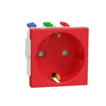 Unica - Zásuvka SCHUKO 2P+E 250V/16A, clonky, bezšroubová, Červená *NU305703 Objednat Nyní