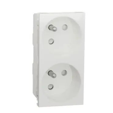 Unica - Zásuvka dvojitá 45 250V/16A 2x2P+E, clonky, bezšroubová, Bílá *NU306918 Kup Teď