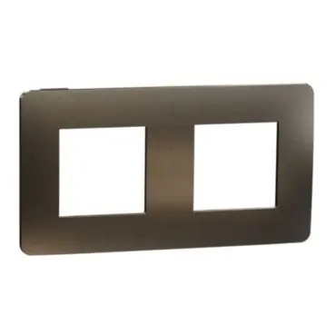 Dokud Zásoby Vydrží Unica Studio Metal - Krycí rámeček dvojnásobný, Dark Aluminium/Černý *NU280453M