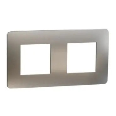 Cenový Hit Unica Studio Metal - Krycí rámeček dvojnásobný, White Aluminium/Bílý *NU280455M