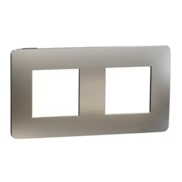 Unica Studio Metal - Krycí rámeček dvojnásobný, White Aluminium/Černý *NU280456M Must-Have
