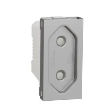 Značkový Unica - Zásuvka 230V/10A pro ploché vidlice, 1M, Aluminium *NU303130