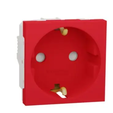 Unica - Zásuvka SCHUKO 2P+E 250V/16A, clonky, šroubová, Červená *NU303703 Nejlepší Volba