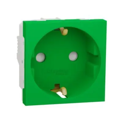 Unica - Zásuvka SCHUKO 2P+E 250V/16A, clonky, šroubová, Zelená *NU303706 Cenový Hit