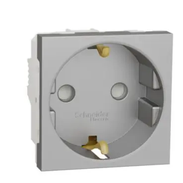 Unica - Zásuvka SCHUKO 2P+E 250V/16A, clonky, šroubová, Aluminium *NU303730 Vysoce Kvalitní