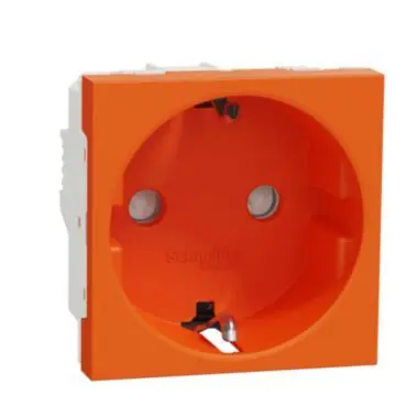 Unica - Zásuvka SCHUKO 2P+E 250V/16A, clonky, šroubová, Oranžová *NU303761 Výprodej