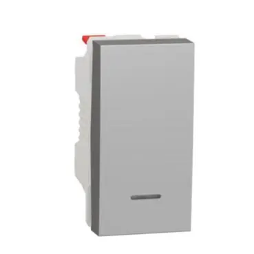 Unica - Tlačítko s orientační kontrolkou řazení 1/0So, 1M, Aluminium *NU310630N Expresní Doručení