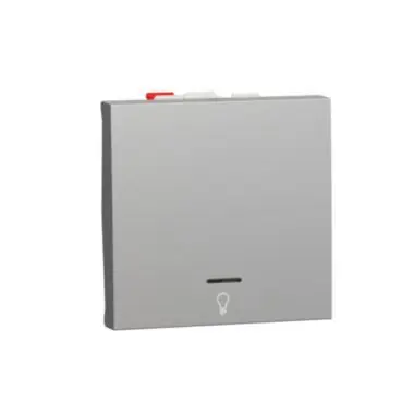 Oblíbený Unica - Tlačítko s orientační kontrolkou řazení 1/0So "světlo", 2M, Aluminium *NU320630LN