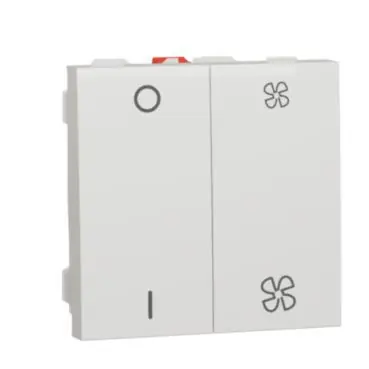 Unica - Mechanismus ovládání rychlosti ventilátoru dvojitý 1/0, Bílý *NU321418 Značkový