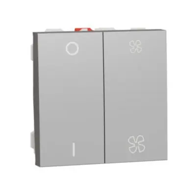 Nejlepší Volba Unica - Mechanismus ovládání rychlosti ventilátoru dvojitý 1/0, Aluminium *NU321430