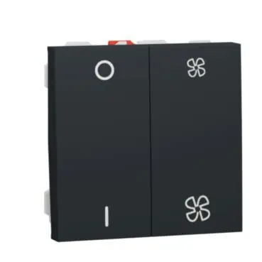 Unica - Mechanismus ovládání rychlosti ventilátoru dvojitý 1/0, Antracit *NU321454 Nakupujte Hned