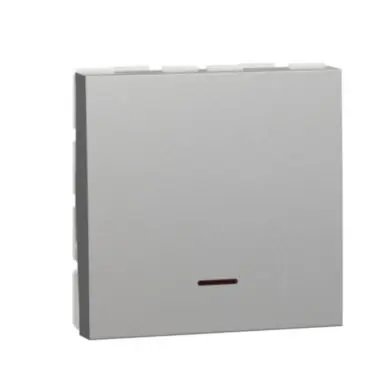 Unica - Spínač dvoupólový 32A s kontrolkou, Aluminium *NU323230S Akce