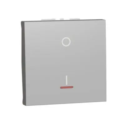 Nakupujte Hned Unica - Spínač dvojpólový se signalizační kontrolkou řazení 2Ss, 16A, Aluminium *NU326230S
