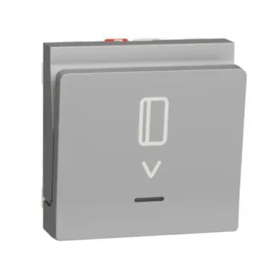 Unica - Spínač pro hotelové karty, 2M, Aluminium *NU328330 Vrácení Zdarma