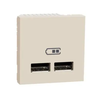 Akce Unica - Dvojitý nabíjecí USB A+A konektor 2.1A, 2M, Béžový *NU341844