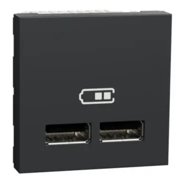 Omezená Nabídka Unica - Dvojitý nabíjecí USB A+A konektor 2.1A, 2M, Antracit *NU341854
