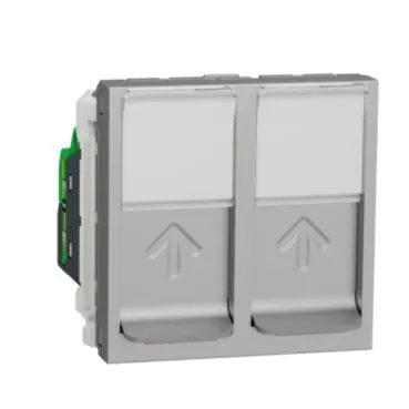 Unica - Zásuvka datová 2xRJ45 Kat.5e UTP, 2M, Aluminium *NU342030 Super Cena
