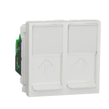 Akční Nabídka Unica - Zásuvka datová 2xRJ45 Kat.6 STP, 2M, Bílá *NU342618