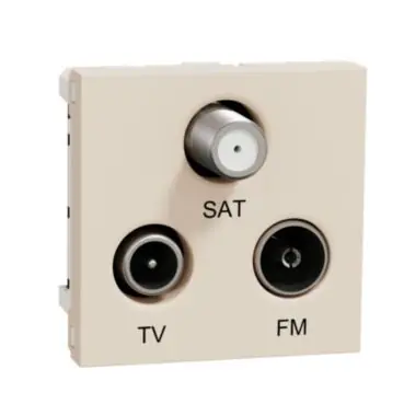 Unica - Zásuvka R/TV/SAT s F-konektorem koncová, 2M, Béžová *NU345044 Akční Cena