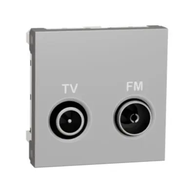 Unica - Zásuvka TV/R koncová, 4 dB, 2M, Aluminium *NU345230 Speciální Cena