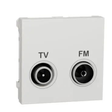 Unica - Zásuvka TV/R průběžná 1,5 dB, 2M, Bílá *NU345318 Akční Nabídka